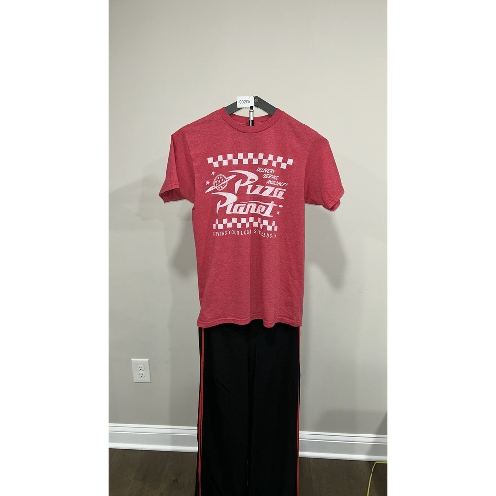 Disney Pixar Toy Story Pizza Planet Red Heather Graphic T-Shirt Mens Small